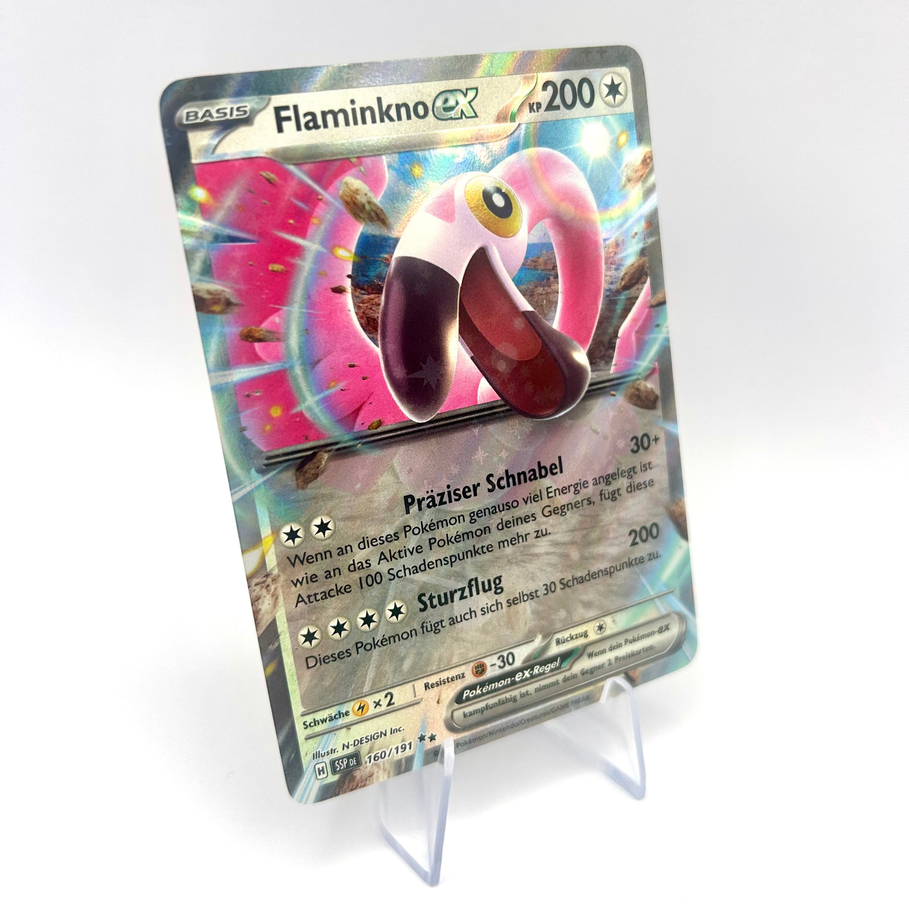 Pokémon Flaminkno ex / Holo /  Stürmische Funken / 160/191 / Deutsch