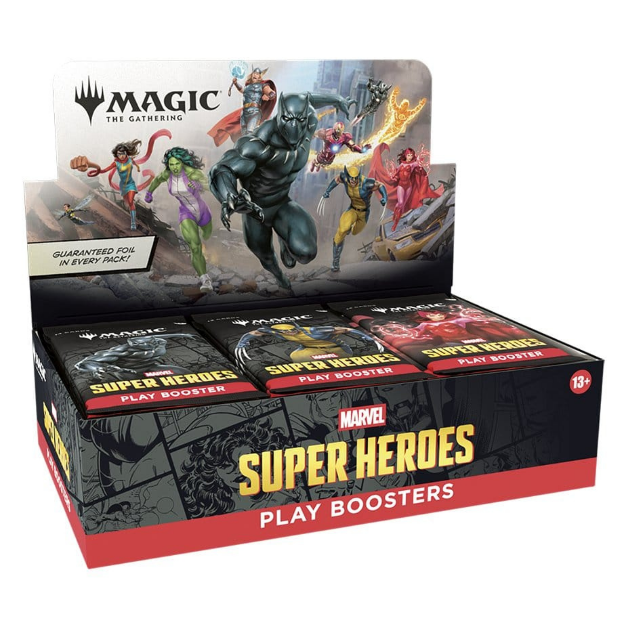 Magic: The Gathering / Marvel Super Heroes / Play-Booster Display / Englisch / Erscheinungsdatum: 26.Juni 2026