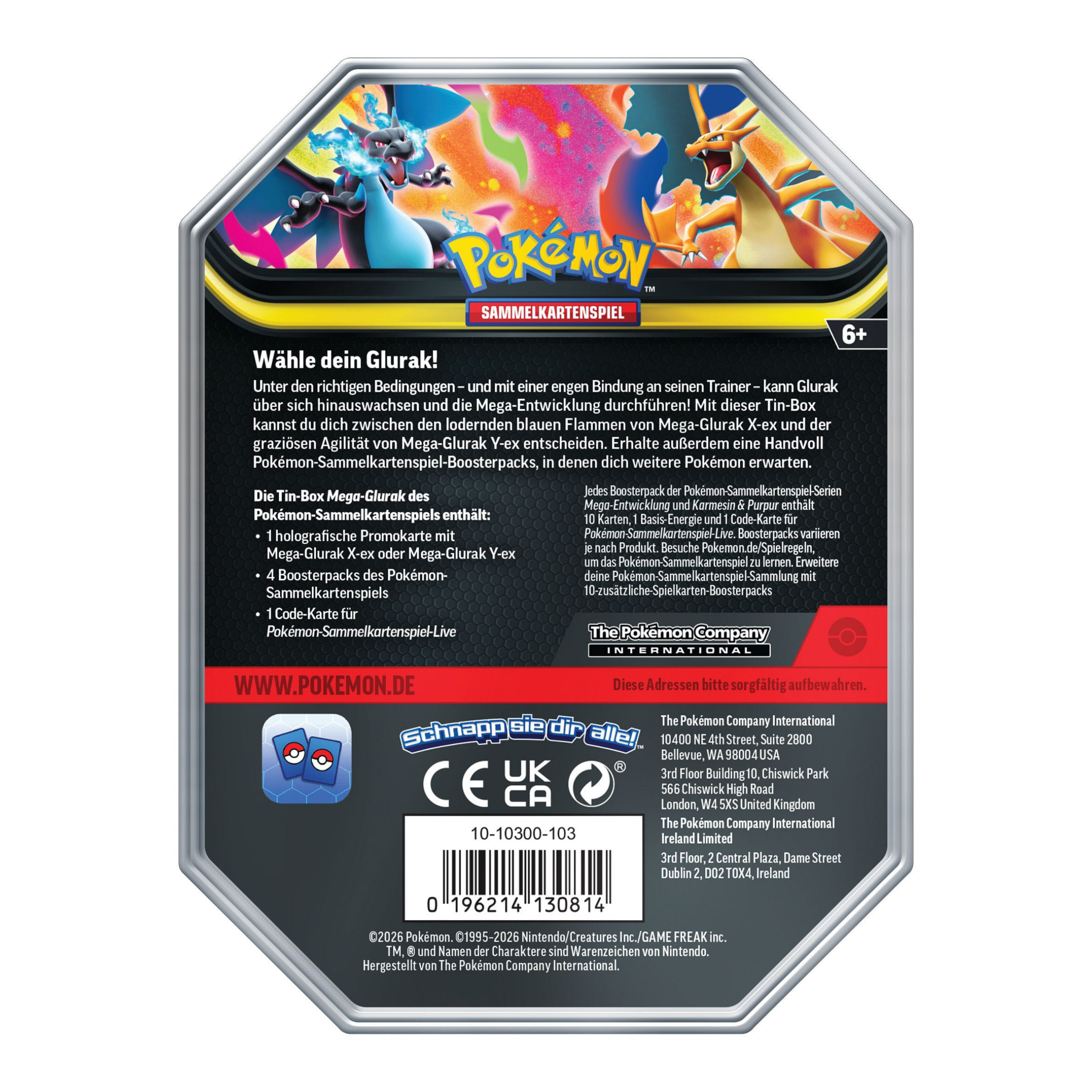 Pokémon / Erhabene Helden / Tin Mega Glurak Y ex / Deutsch