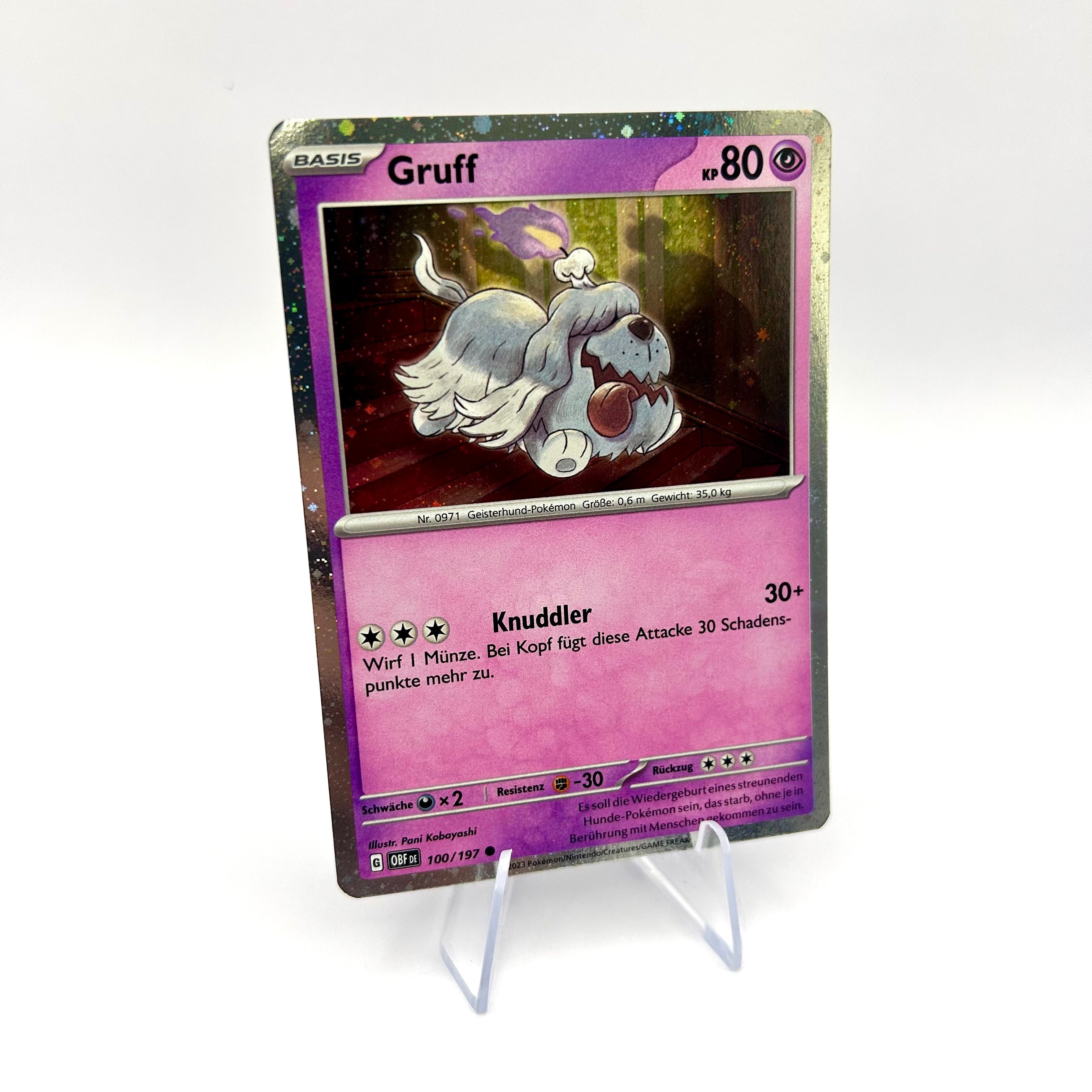 Pokémon Gruff / Kosmos Holo / Obsidian Flammen / 100/197 / Deutsch