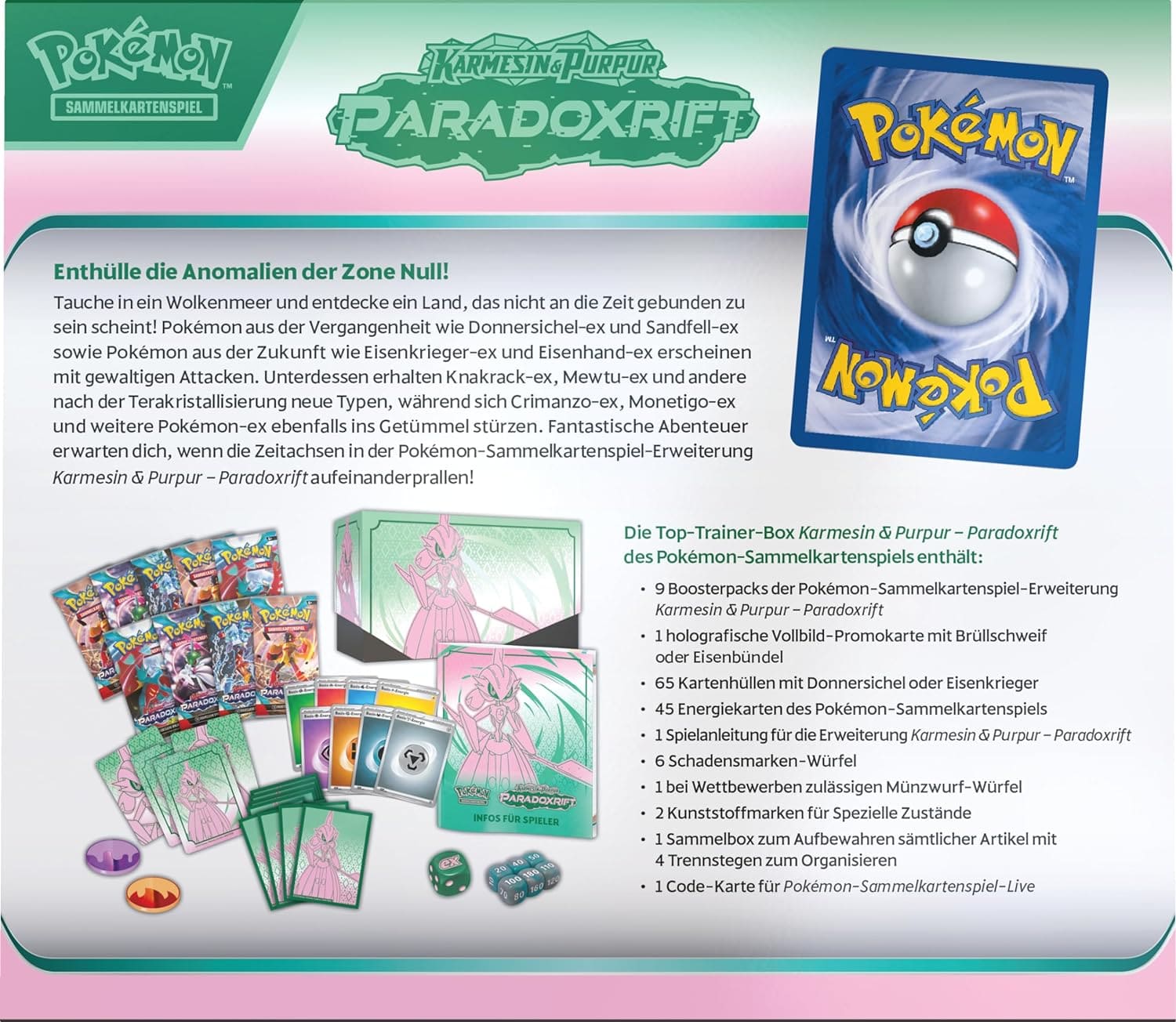 Pokémon / Paradoxrift Eisenkrieger / Top Trainer Box / TTB / Deutsch