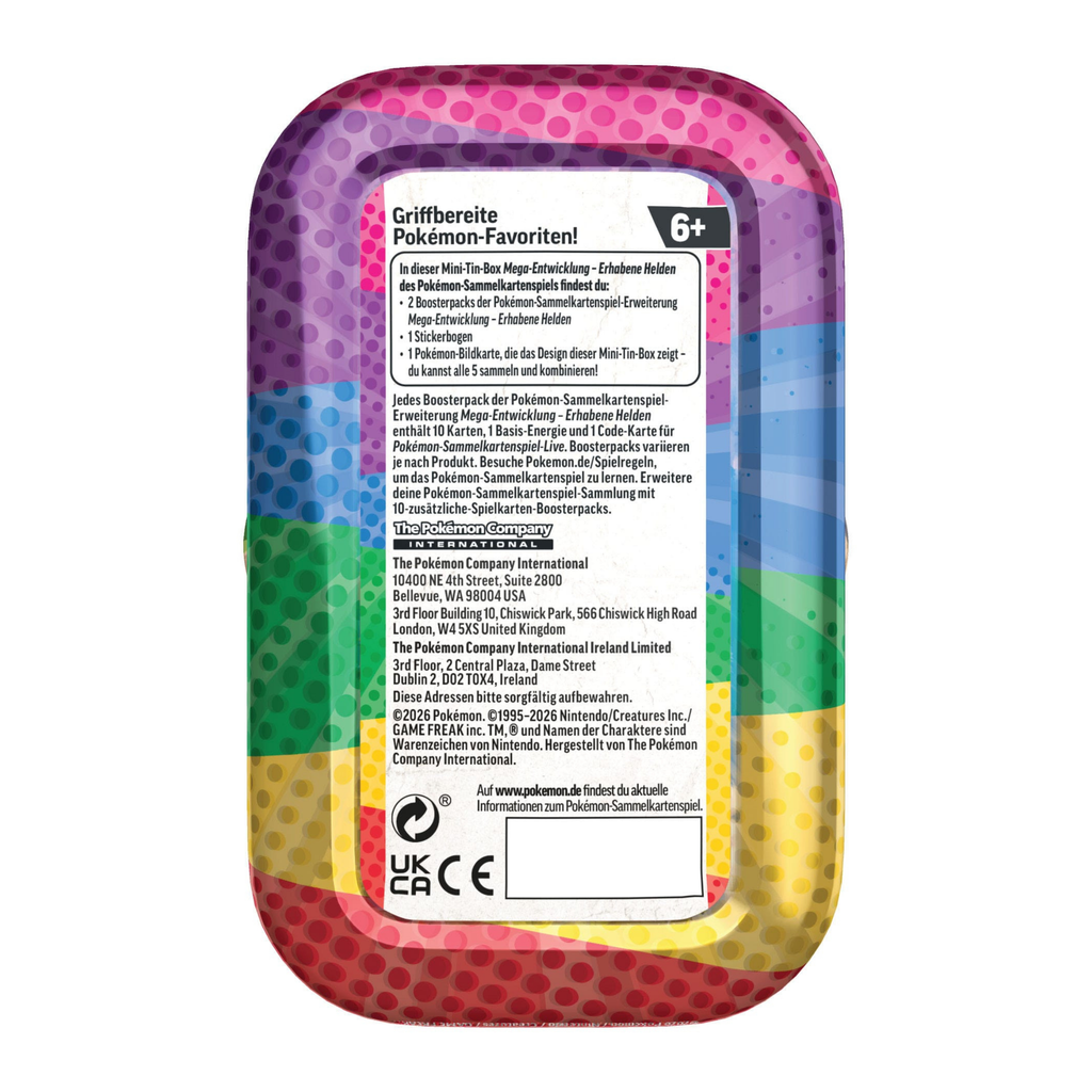 Pokemon Erhabene Helden Mini Tin Deutsch Rückseite