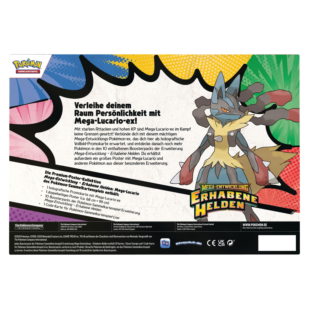 Pokemon Mega Entwicklung Erhabene Helden Premium Poster Kollektion Mega Lucario Rückseite Deutsch