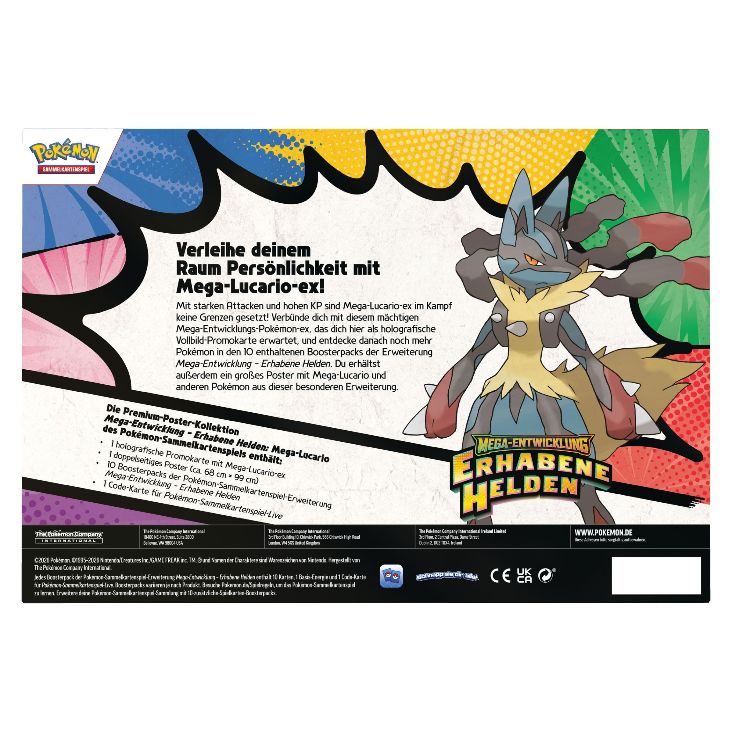 Pokemon Mega Entwicklung Erhabene Helden Premium Poster Kollektion Mega Lucario Rückseite Deutsch