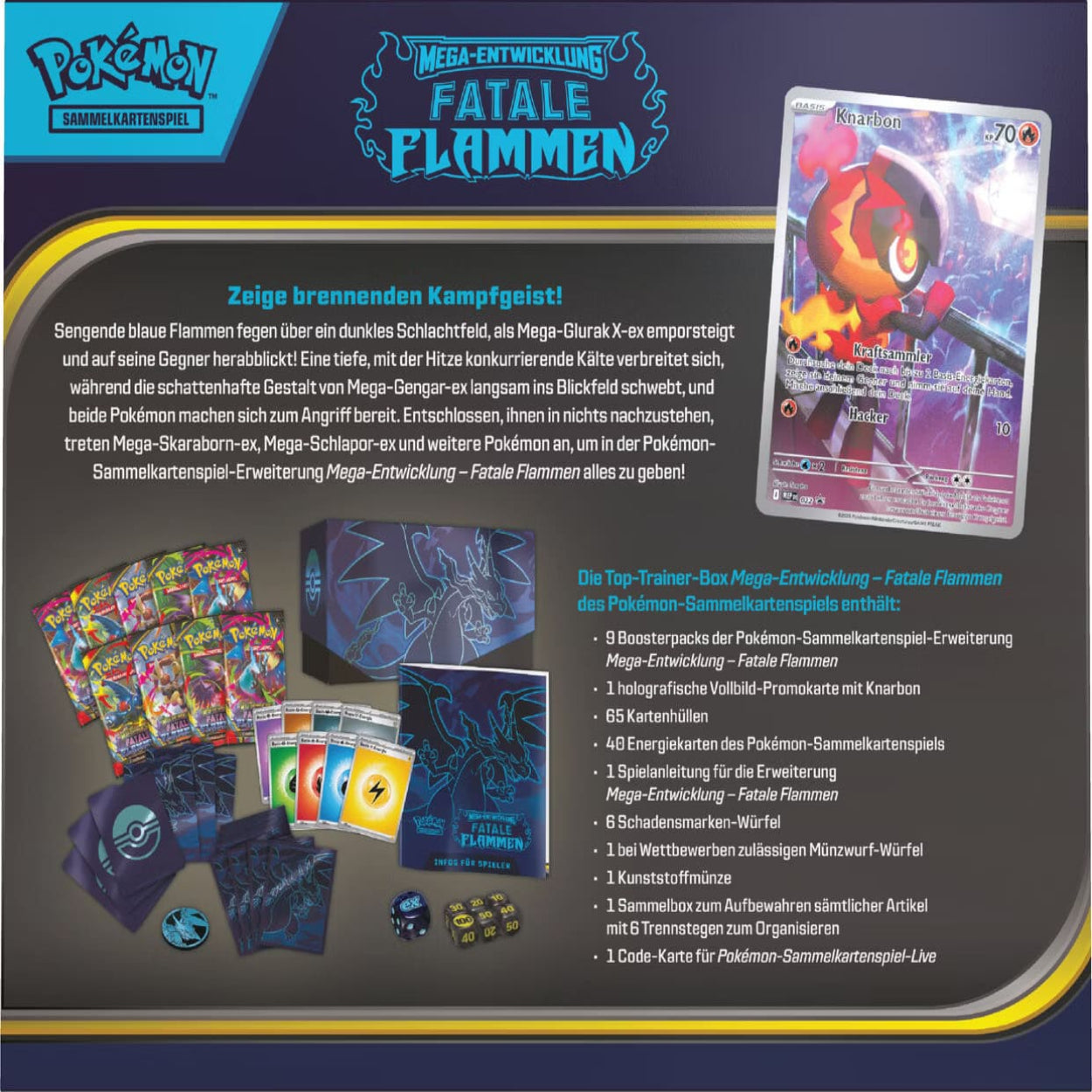Pokemon Mega Entwicklung Fatale Flammen Top Trainer Box Rückseite
