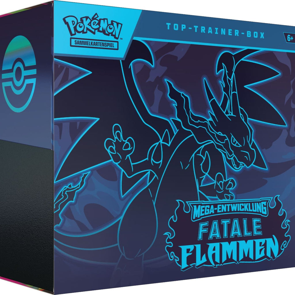 Pokemon Mega Entwicklung Fatale Flammen Top Trainer Box Vorderseite