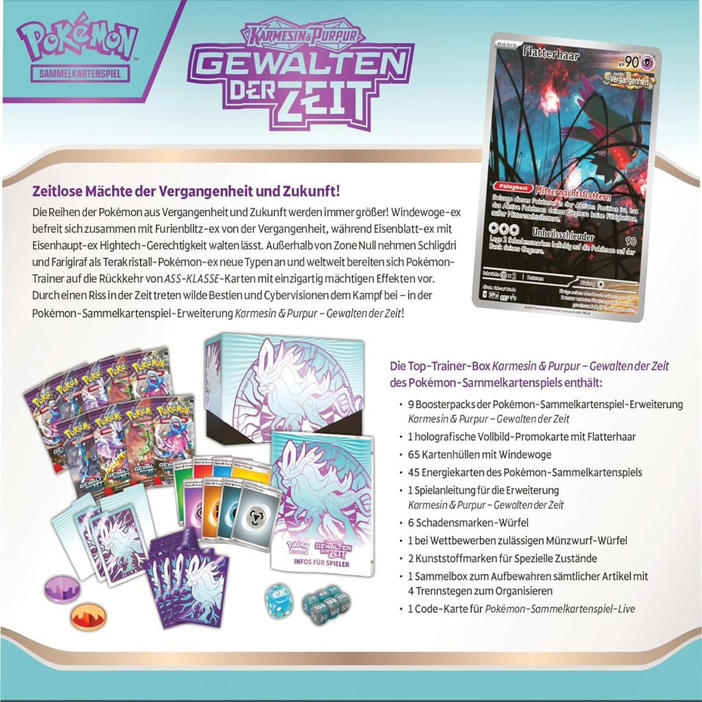 Pokemon Gewalten der Zeit Top Trainer Box Windewoge Deutsch Rückseite