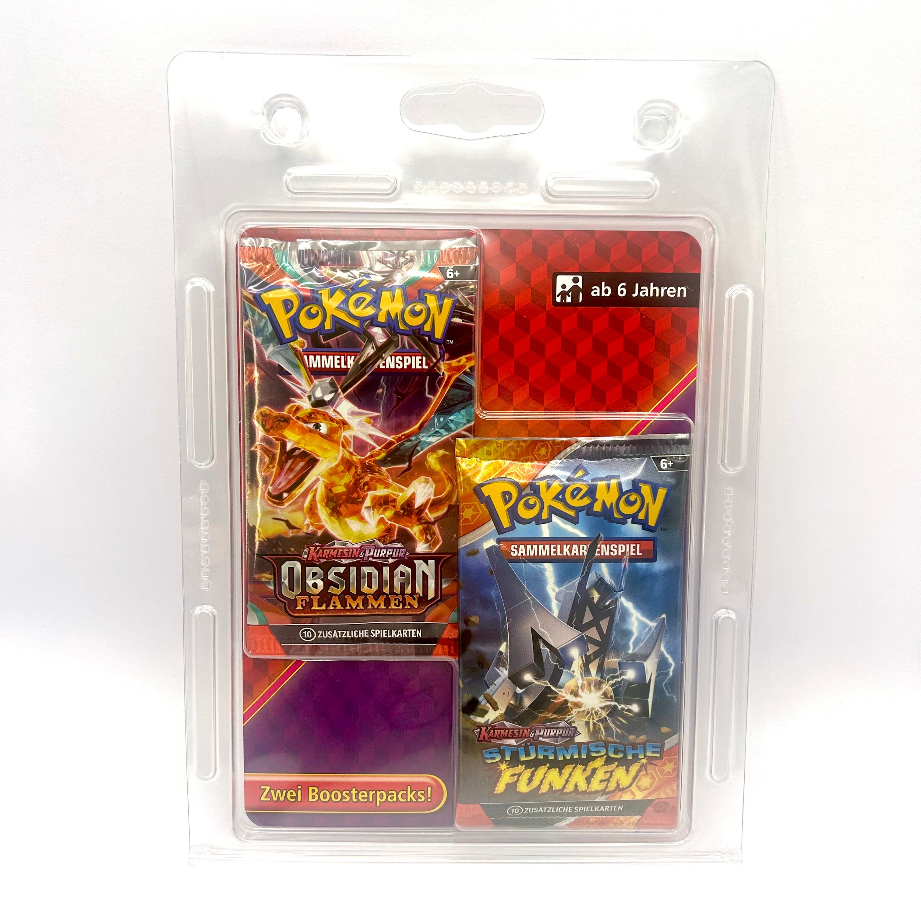 Pokemon Karmesin und Purpur Obsidianflammen Stürmische Funken 2er Booster Blister Deutsch