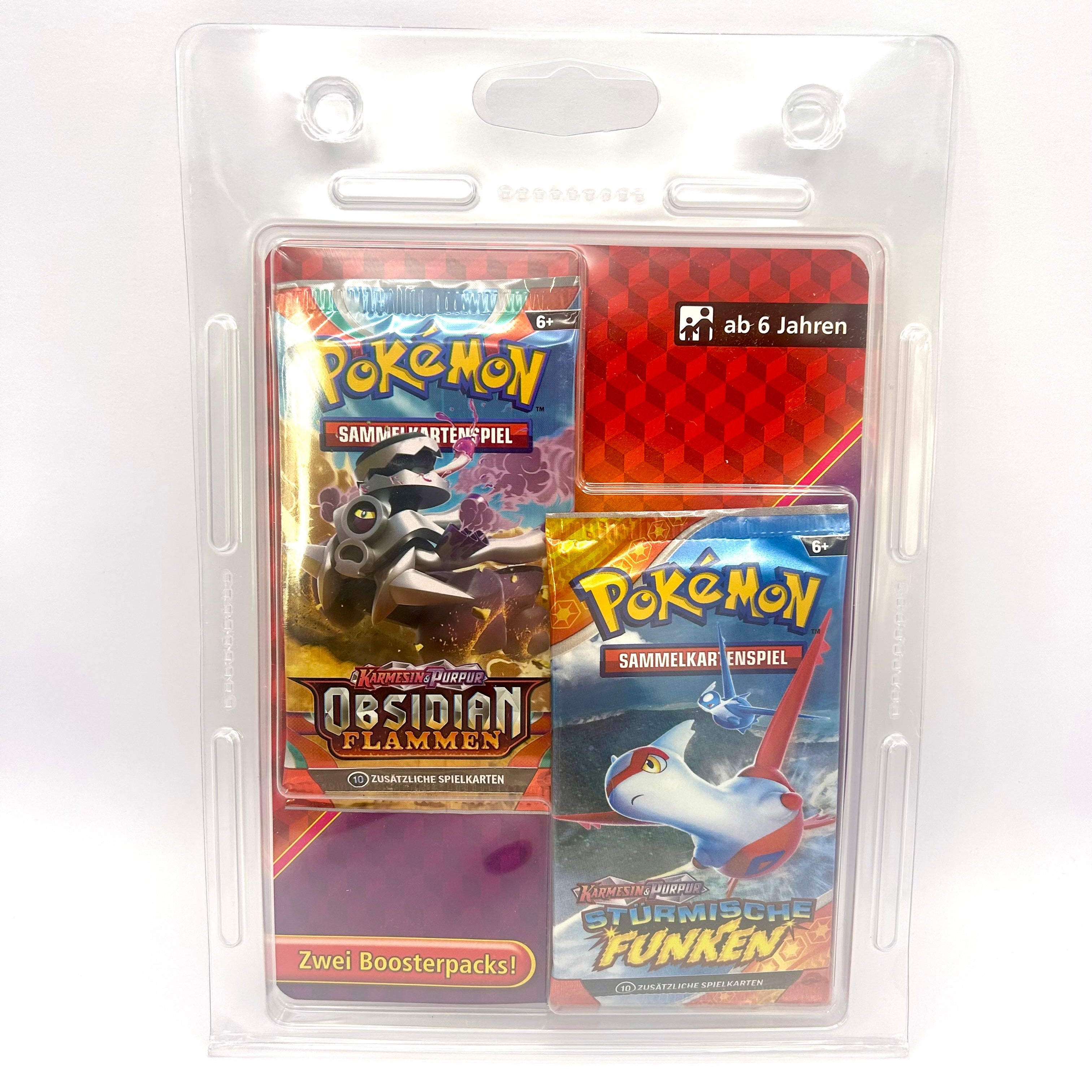 Pokemon Karmesin und Purpur Obsidianflammen Stürmische Funken 2er Booster Blister Deutsch