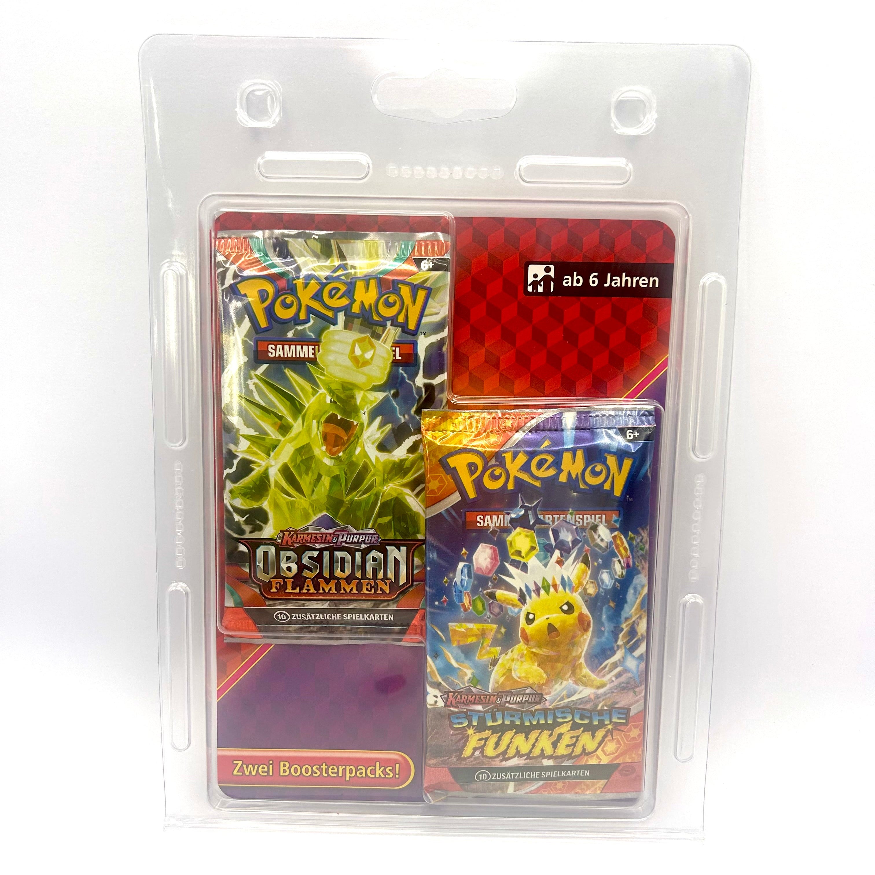 Pokemon Karmesin und Purpur Obsidianflammen Stürmische Funken 2er Booster Blister Deutsch