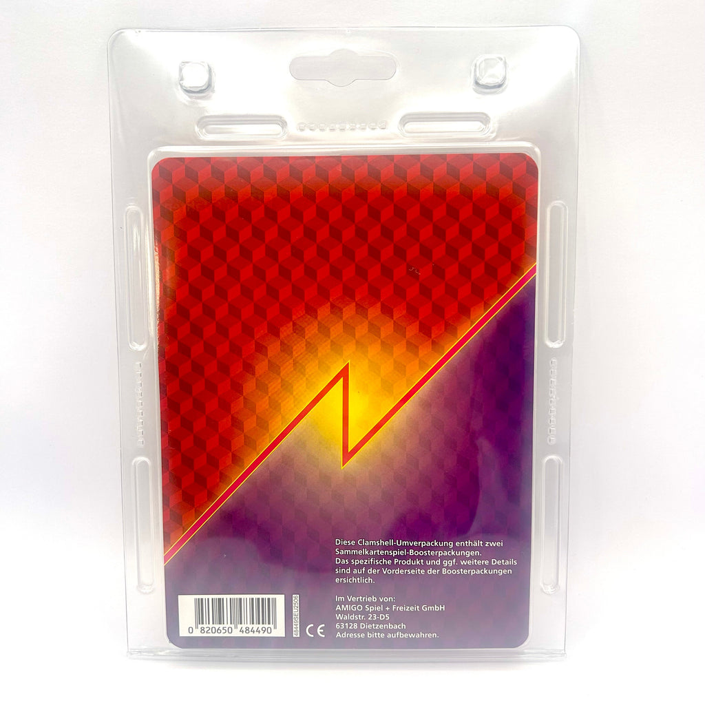 Pokemon Karmesin und Purpur Obsidianflammen Stürmische Funken 2er Booster Blister Deutsch Rückseite