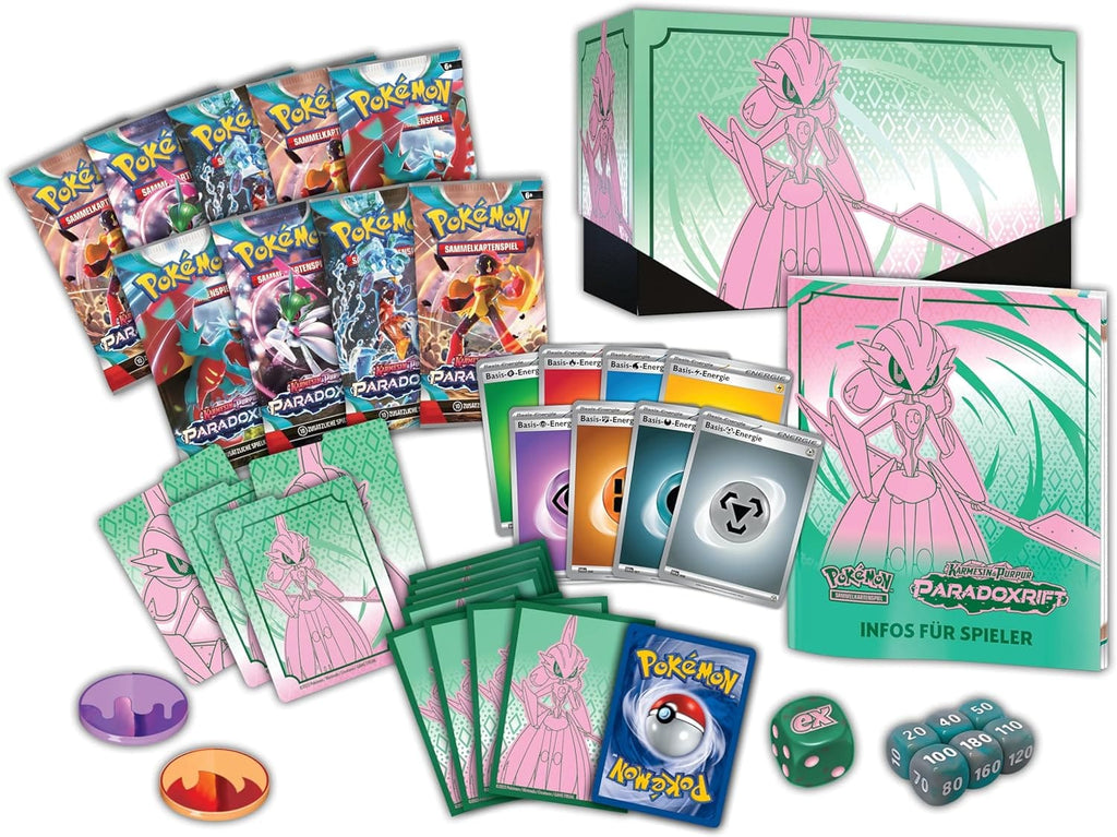 Pokemon Karmesin und Purpur Paradox Rift Top Trainer Box Eisenkrieger Inhalt