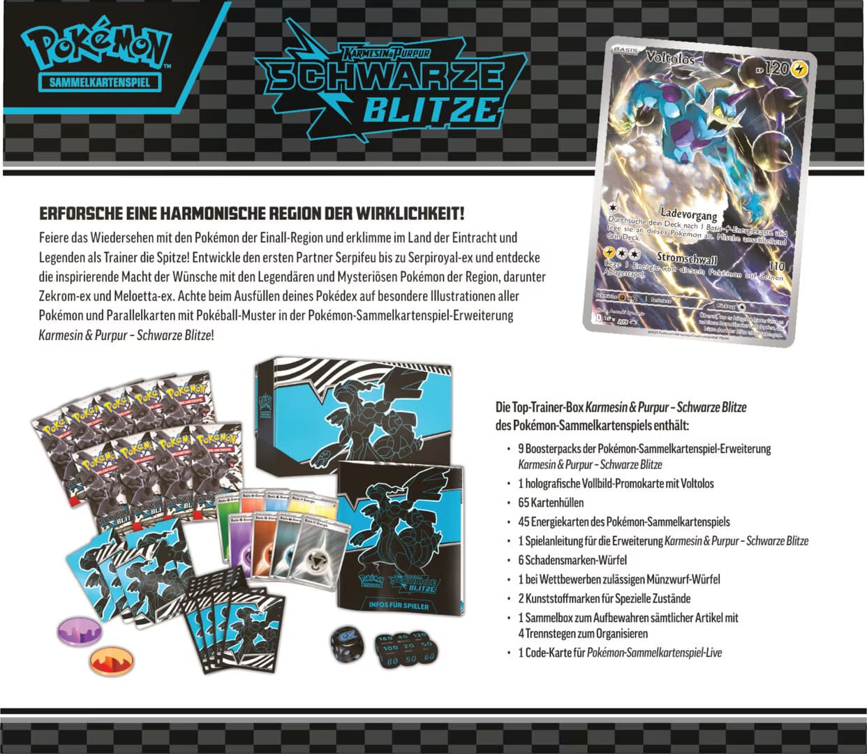 Pokémon / Schwarze Blitze / Top Trainer Box / TTB / Deutsch