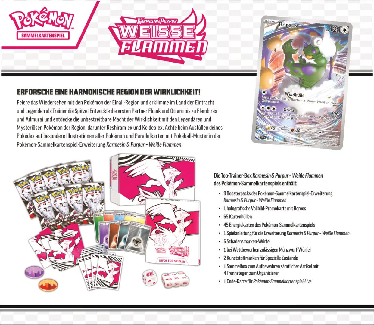 Pokémon / Weisse Flammen / Top Trainer Box / TTB / Deutsch